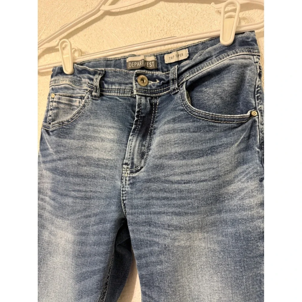 Departwest Tripp Taper Jeans Youth Size 16 Medium Wash Stretch Denim School
